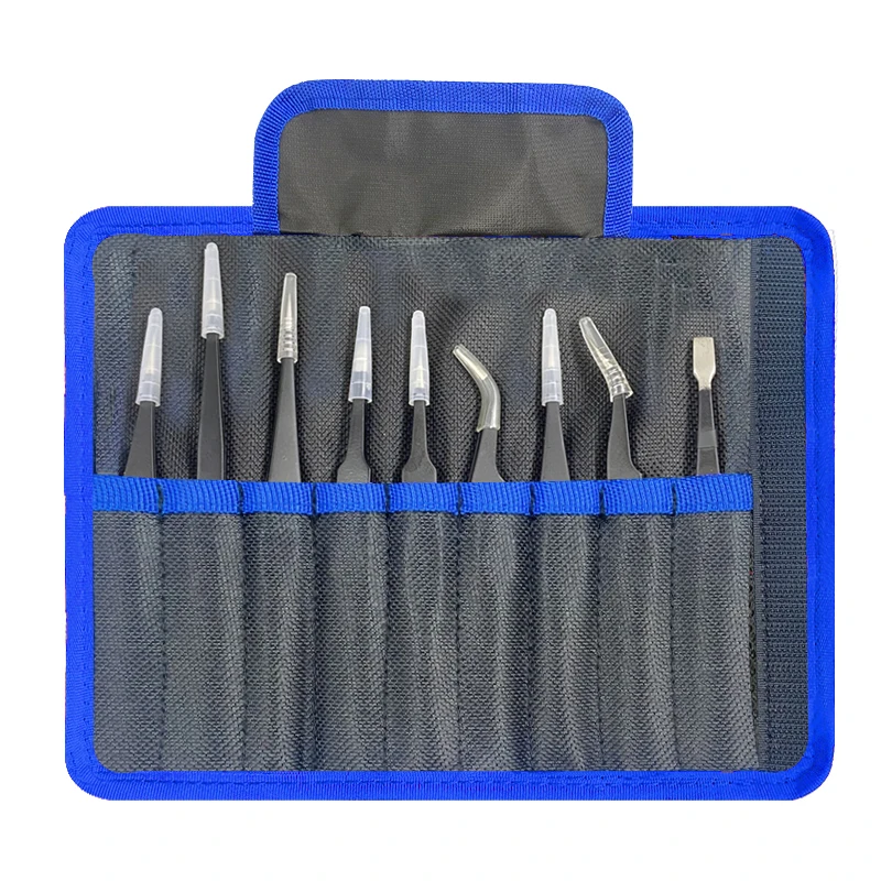 Description Picture 2 of itemIndustrial Precision Stainless Steel Tweezers Set Anti-static ESD  Maintenance Tools Curved Straight Tweezers Repair Tools