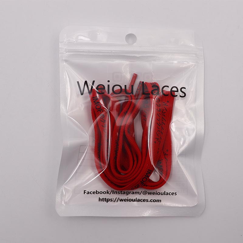 Coolstring 7MM Japanischen Schriften Gedruckt Siebdruck Schnürsenkel Leinwand Schuh Zubehör Flache Lacet Rot Schwarz Klassische Farbe Hot Deals – Detail 11