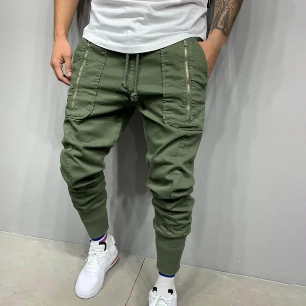 Men's Solid Color Fashion Casual Multi Pocket Hip Hop Style Jogging ...