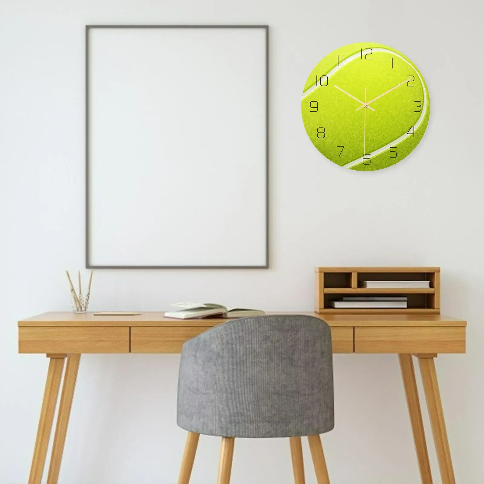 Acrylic Sports Ball Wall Clock 12 Inch Non-Ticking Hanging Clocks Battery Operated Home Bedroom Hallway Office Decoration Gift