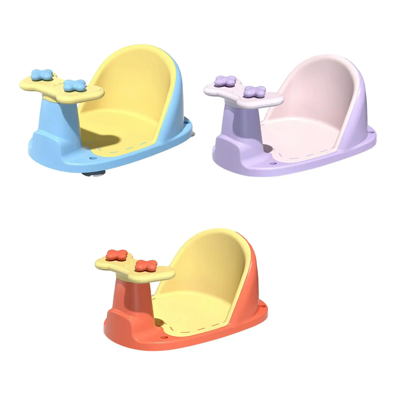 Anti Slip Baby Bathtub Seat Soft Seat Pad with Suction Cup Backrest Support Bathtub Chair for 6-18 Months Kids Toddlers Infant