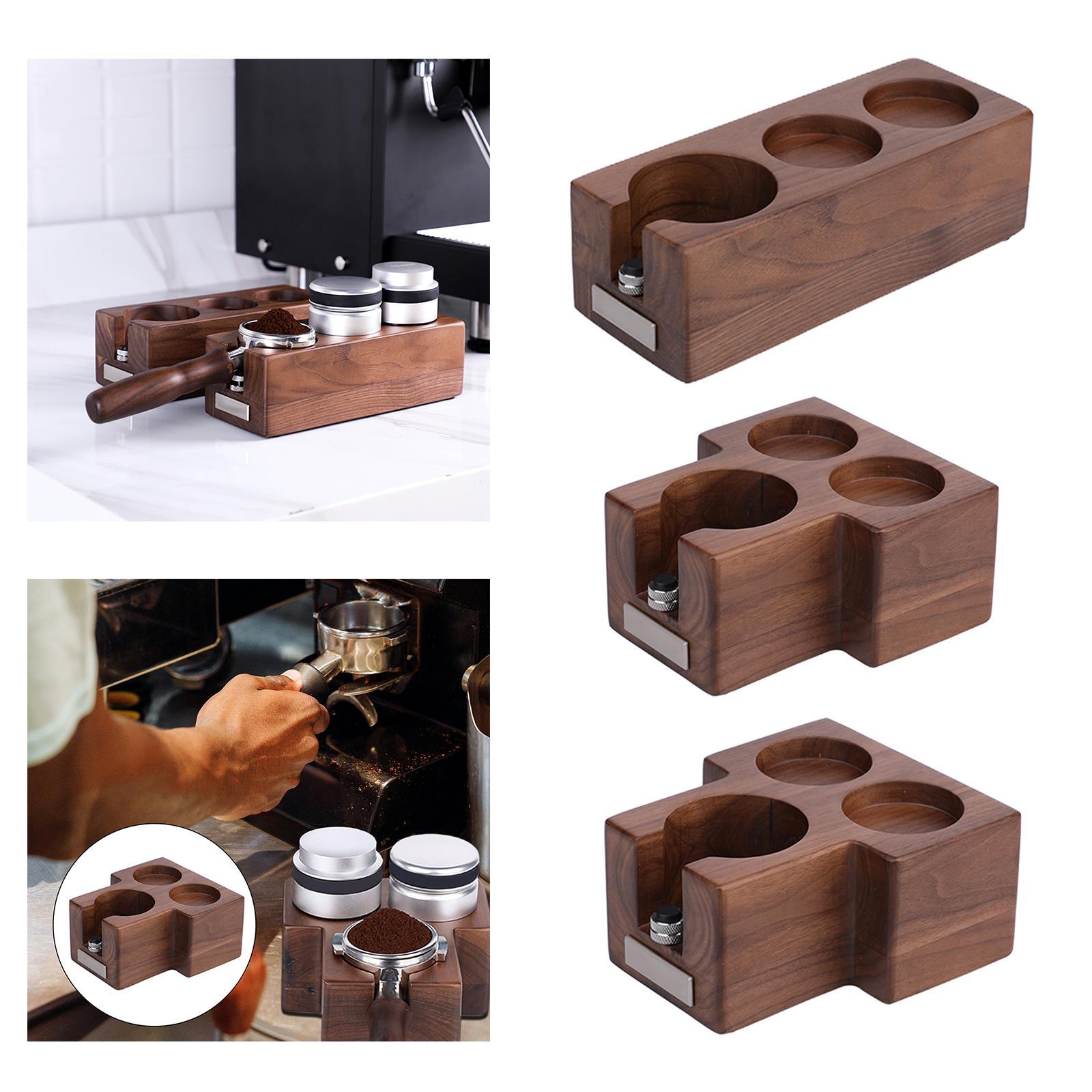 Solid Wood Tamping Station Espresso Tamper Holder Espresso Tamper Mat Stand for Barista