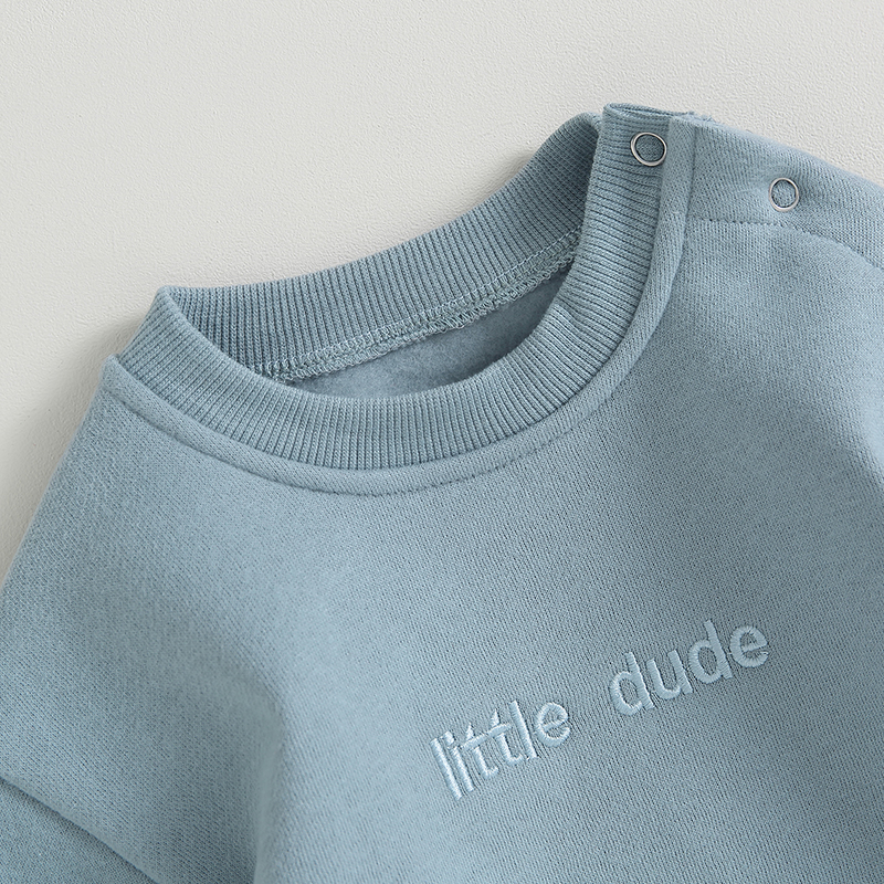 Neugeborene Baby Kleidung kleine Dude Bubs Sweatshirt Blase Stram pler Fleece Pullover Herbst Winter Outfit – Detail 4
