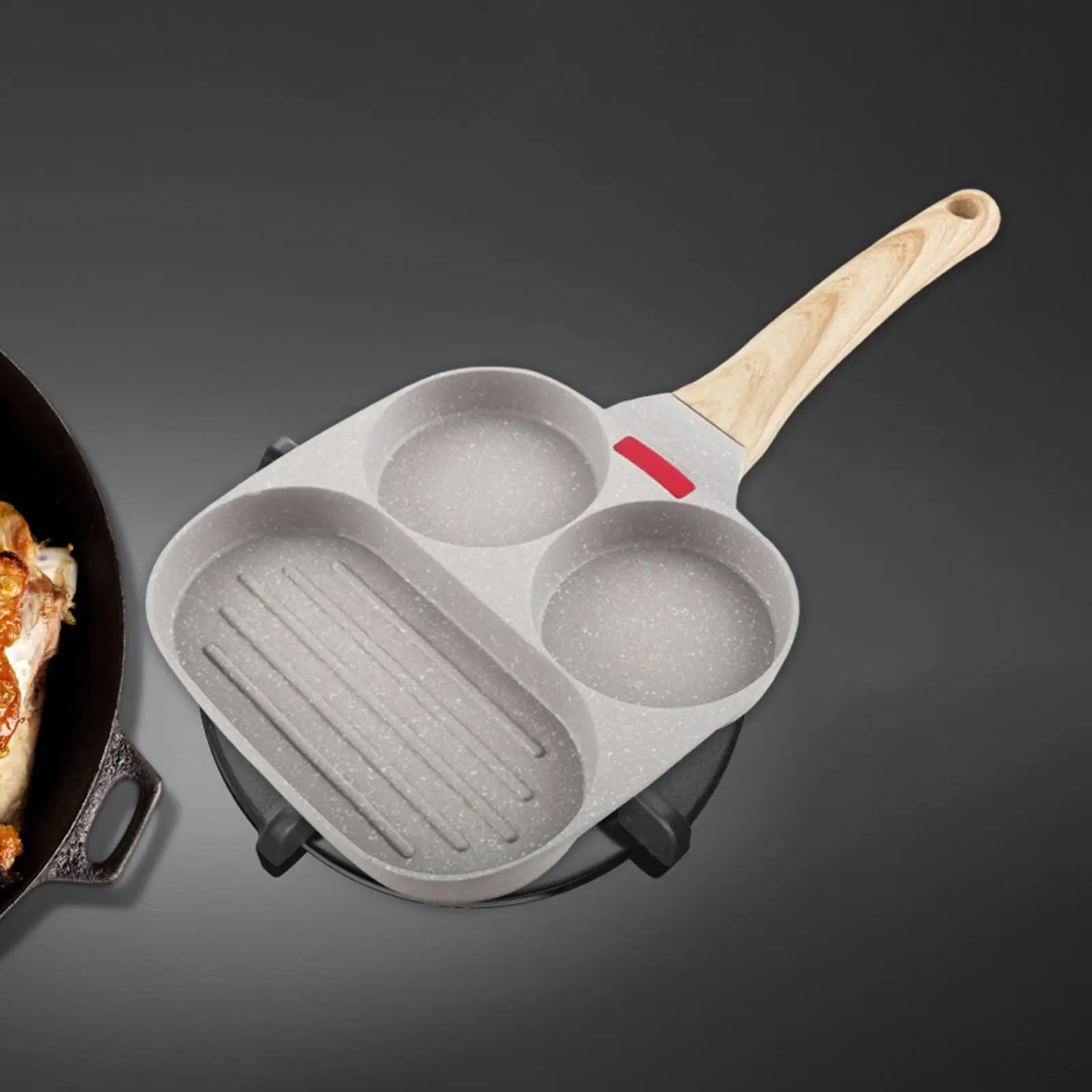 Fried Egg pans easy Clean with Anti Scald Handle 2 Holes Cooking Pan Omelet Pan for Burger Omelet Home Restaurant Breakfast