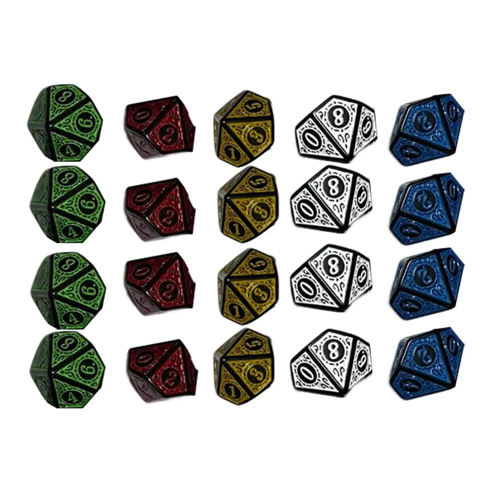 20Pcs D10 10 Sided Dice Set Table Games for MTG Bar Toys,Role Playing Games,16mm Acrylic Dice