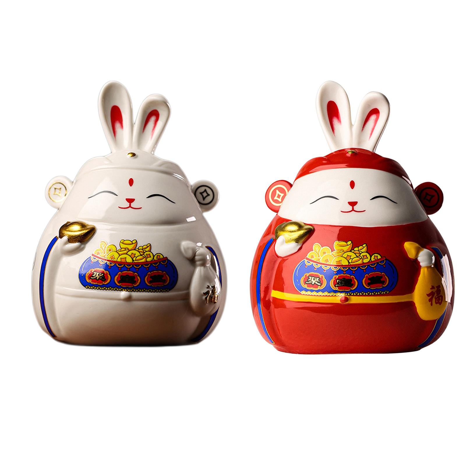 Rabbit Piggy Bank Collection Ornament Saving Box for Children`s Bedroom Living