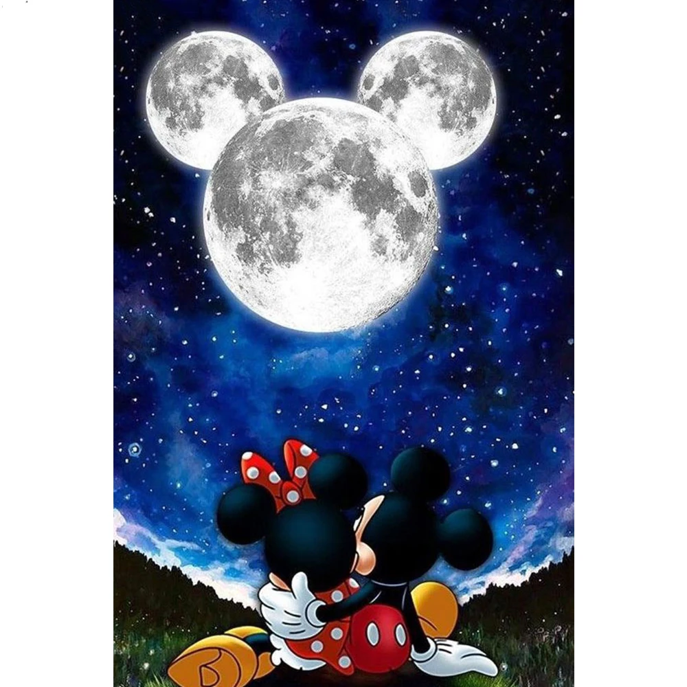Pintura de Mickey Mouse de Disney, punto de cruz, bordado de diamantes 5D,  mosaico de dibujos animados, regalo de decoración del hogar| | - AliExpress