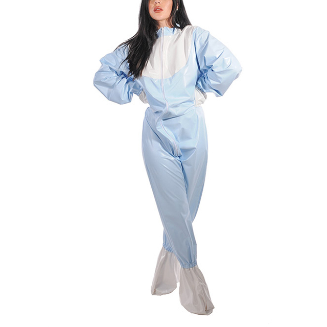 Shiny PVC Jumpsuit With Mittens and Foot Covers 32