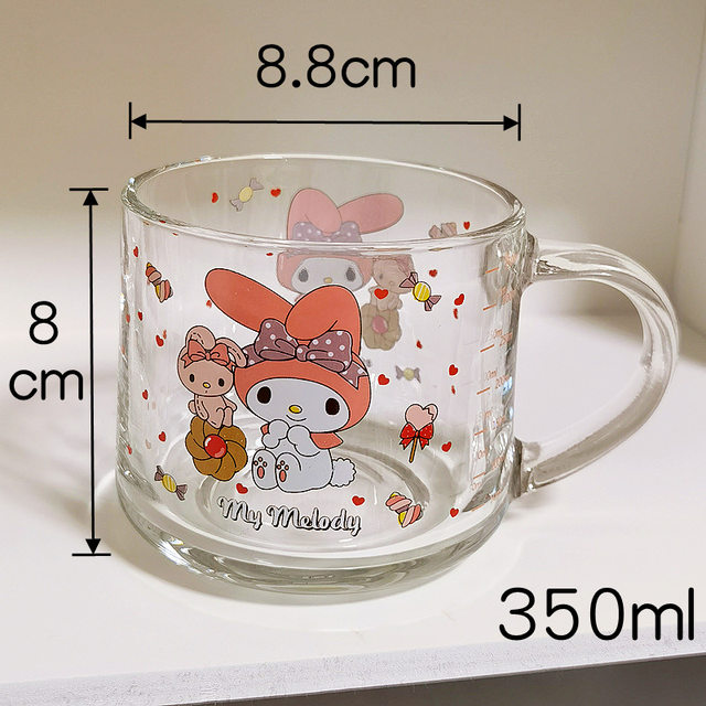 Kawaii Sanrio Milk Glass Cup - Kawaiienvy Kuromi Glass Cup