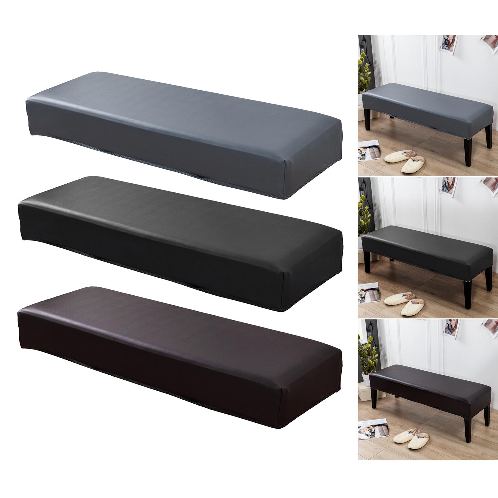 Soft Dining Bench Cover PU Rectangle Upholstered Removable Bedroom Kitchen Bench Long Seat Slipcover Decor