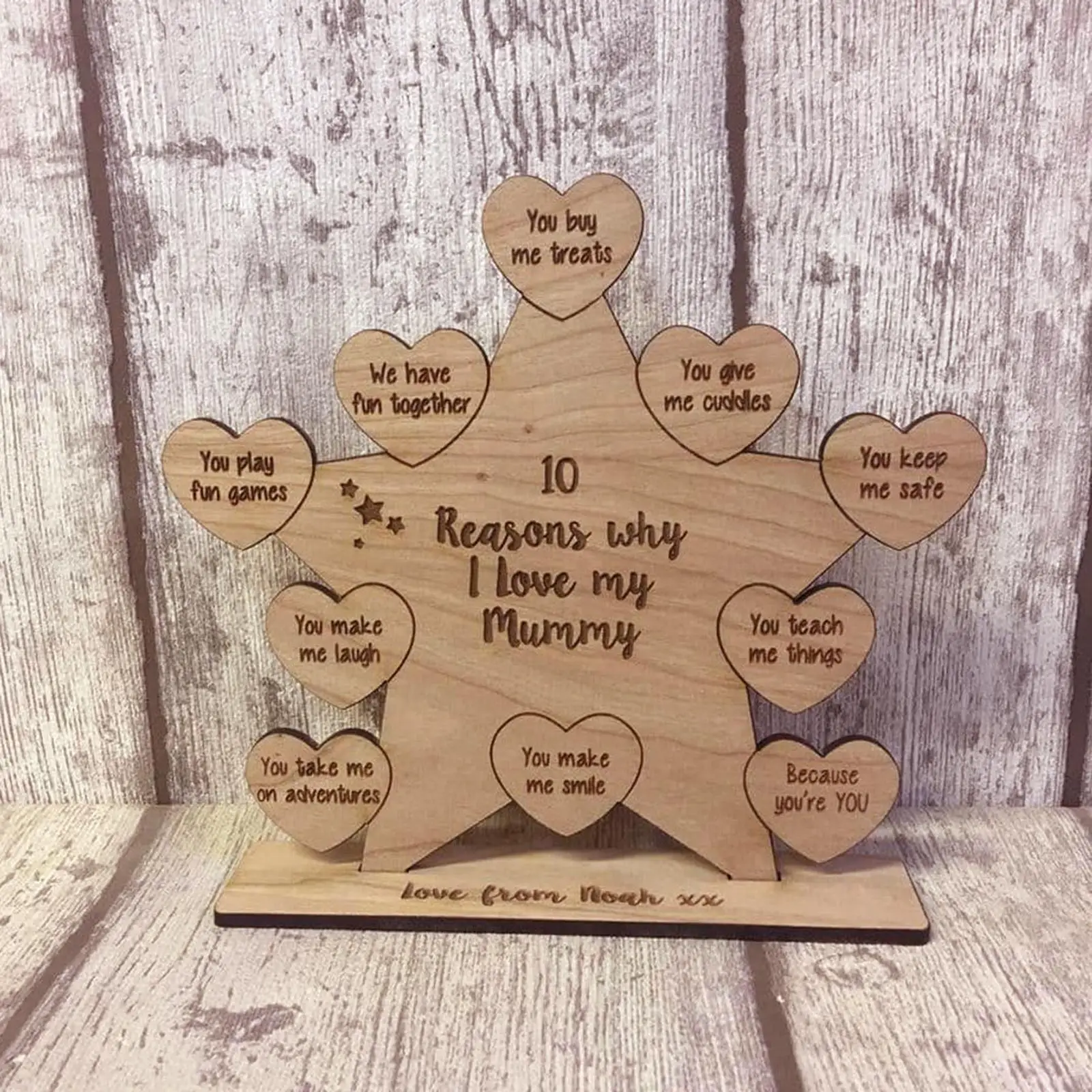Handmade Wooden Mothers day Decorations 10 Reasons Why I Love My Mum Sign Women Ladies Wife Anniversary Gift Home Decor