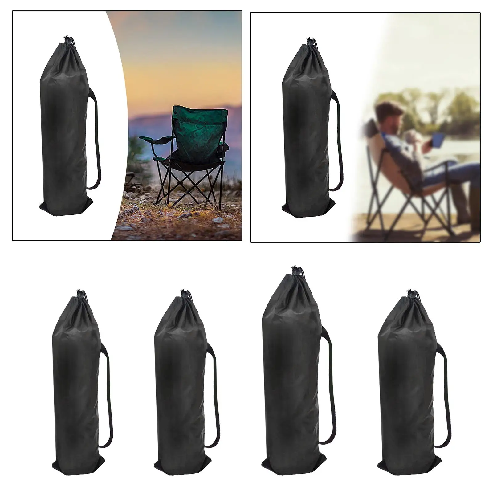 Folding Chair Bag with Strap Oxford Cloth Lightweight Folding Chair Storage Bag for Yoga Mat Beach Chair Hammock Hiking Picnic