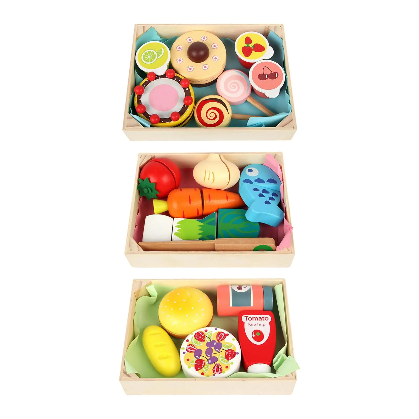 Food Pretend Playset Pretend Role Play for Children Boys Birthday Gifts