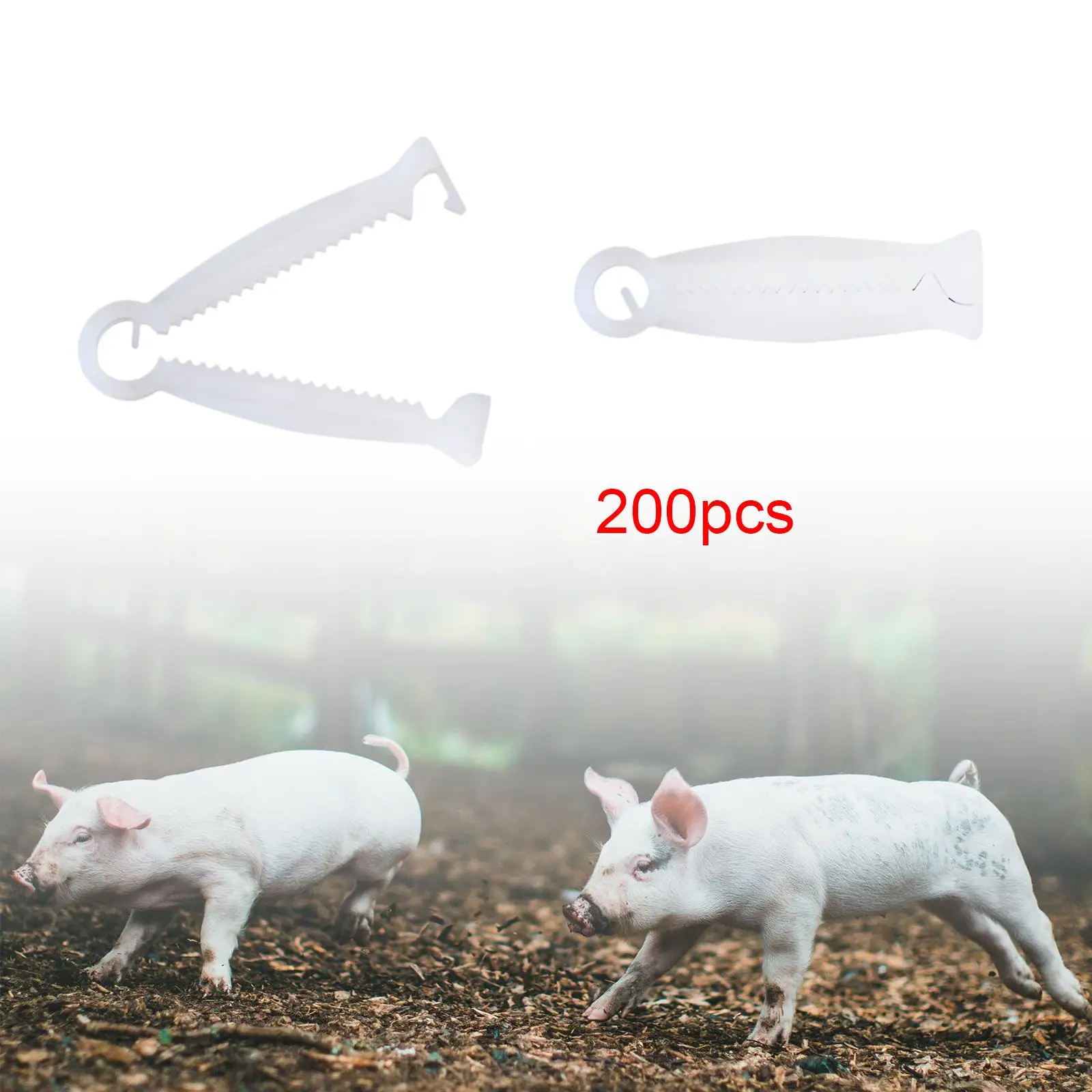 200Pcs Disposable Whelping Kits Multipurpose Portable Practical Pig Umbilical Cord Clip for sheep Sheep Cow Farming Pigs