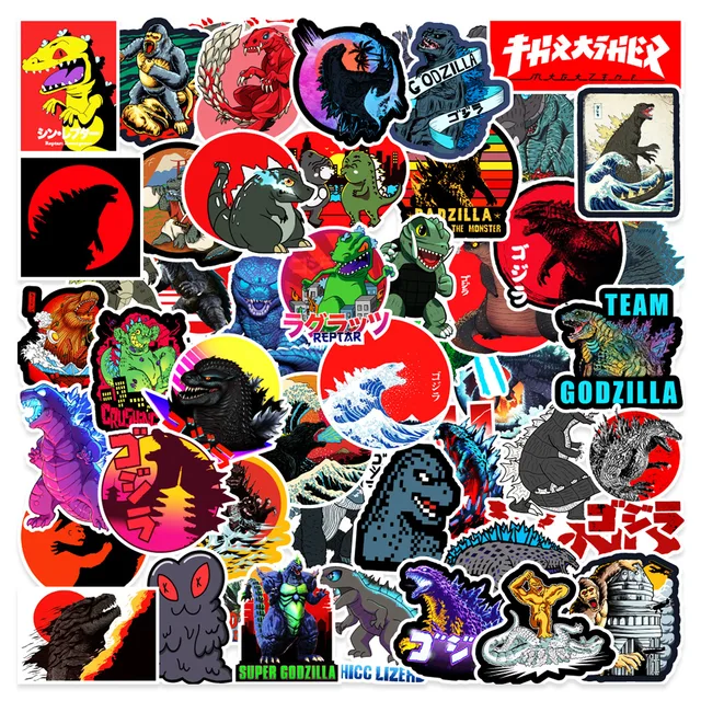50 Godzilla Anime Cartoon Graffiti Stickers Decorative Laptop Motorcycle  Skateboard Car Water Cup Stationery Waterproof Sticker