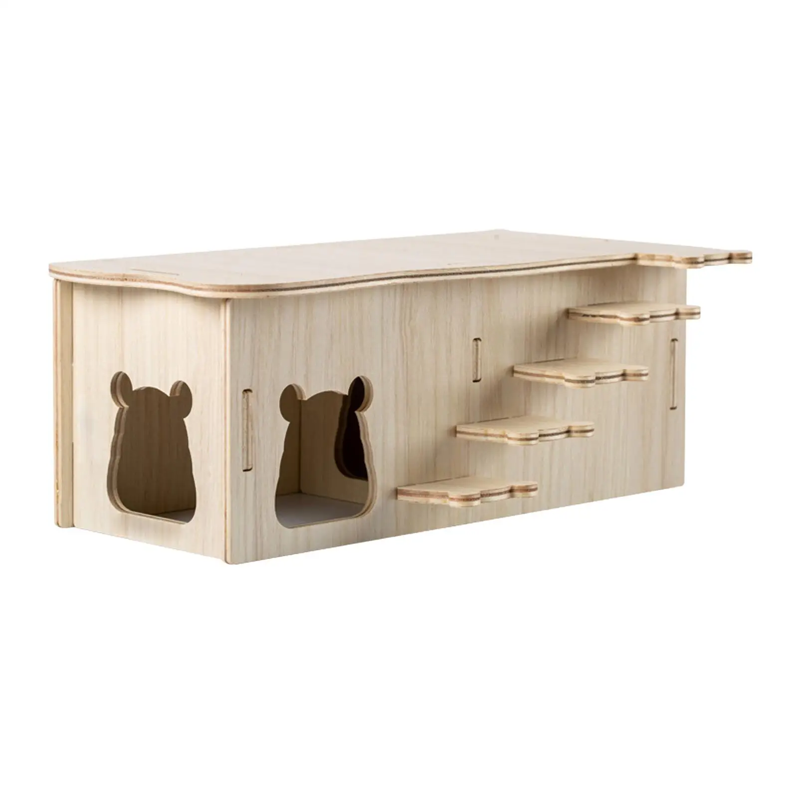 Wooden Hamster House Solid Wood Cage Accessories for Chinchilla Mice Hamster