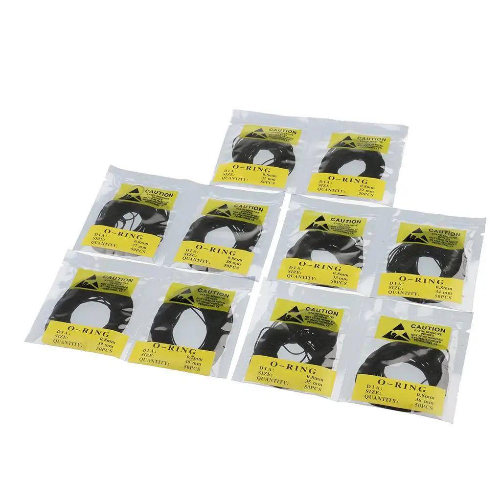 Wholesale 500 0.8mm Rubber Watch Gasket Kit Seals Washers Replacement