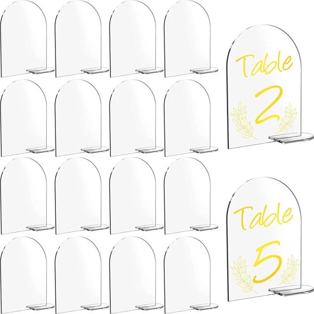 4x6 Inch/5x7 Inch Blank Clear Arch Acrylic Sign, DIY Arched Round Top Acrylic  Sheet for Table Numbers,Name Modern Wedding Signs