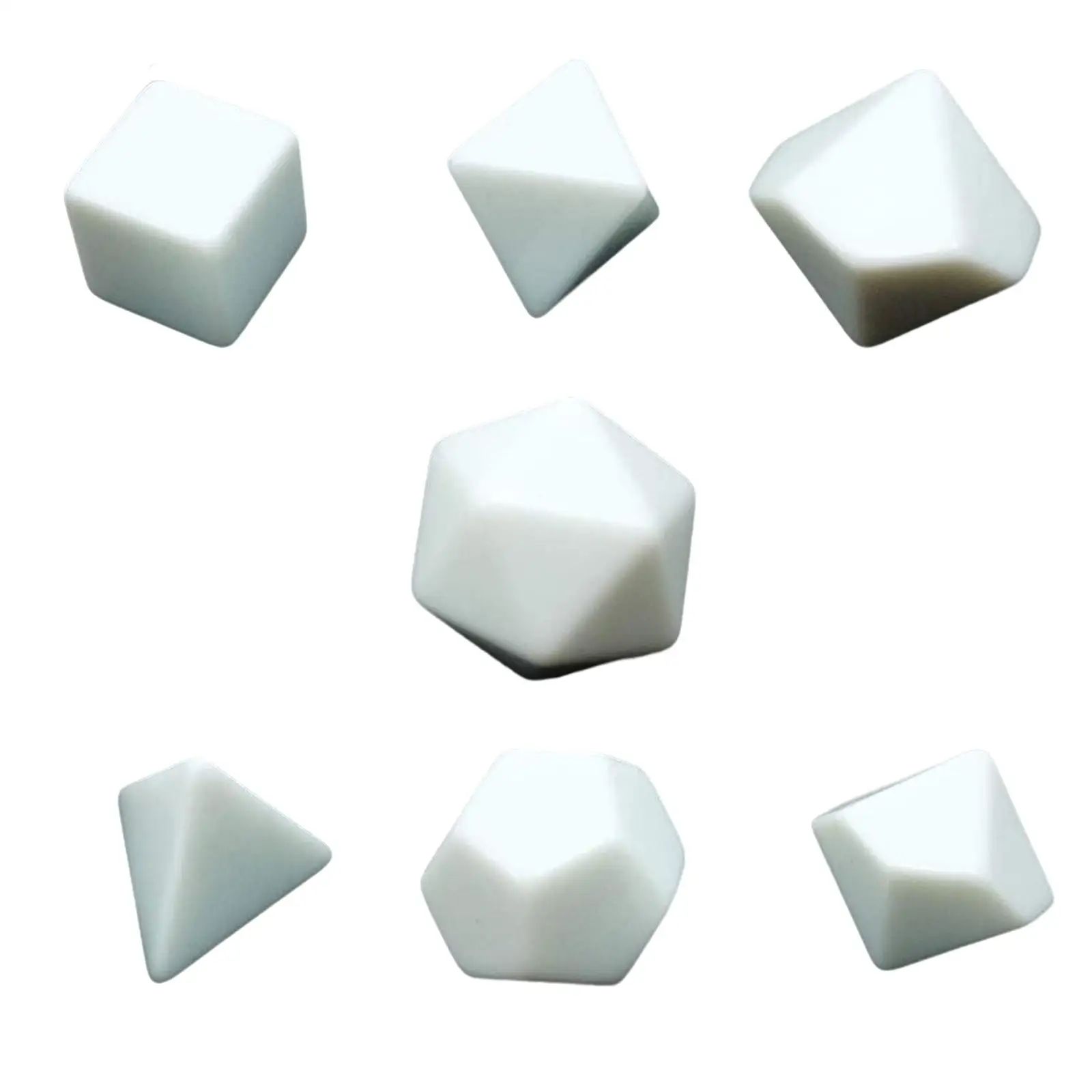 7 Pieces Acrylic Blank Polyhedral RPG Dices Set for Creative Painting, 