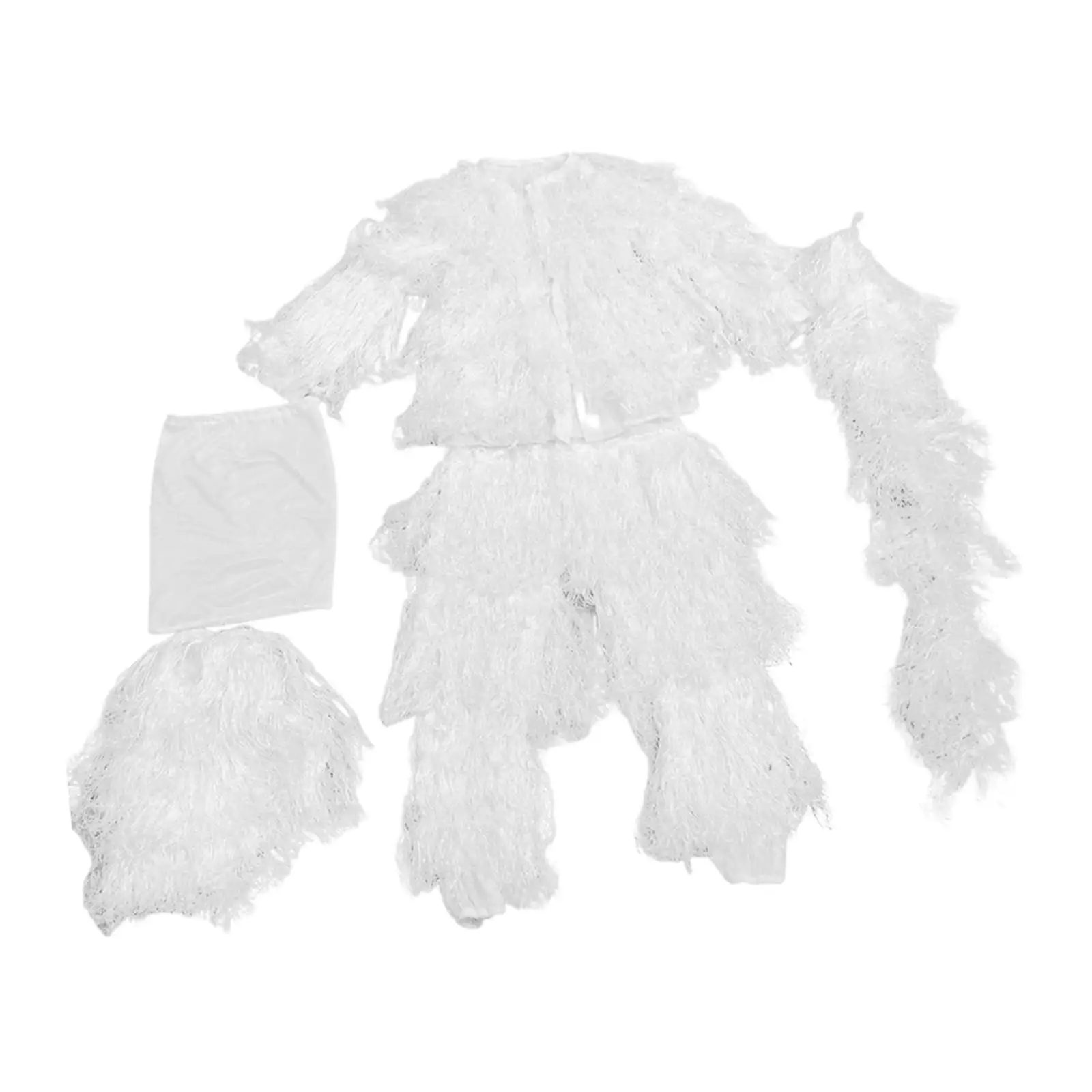 Children Ghillie Suit with Storage Bag Disguise Jacket Clothing Uniform Set for Photography Party Hunting Birdwatching Halloween