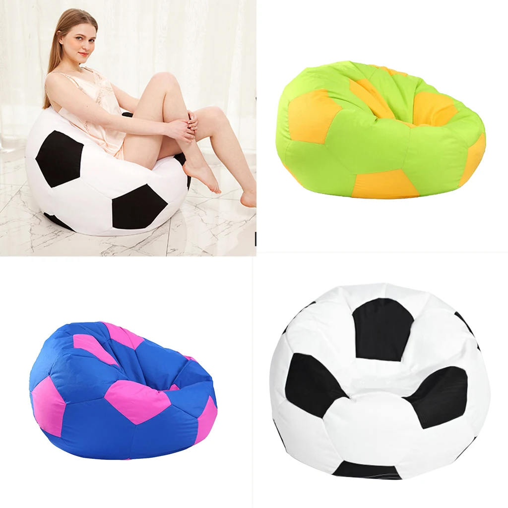 Football Pattern Beanbag Cover  Inner Lining Cover Without Filler Sofa Slipcover for Home Decoration