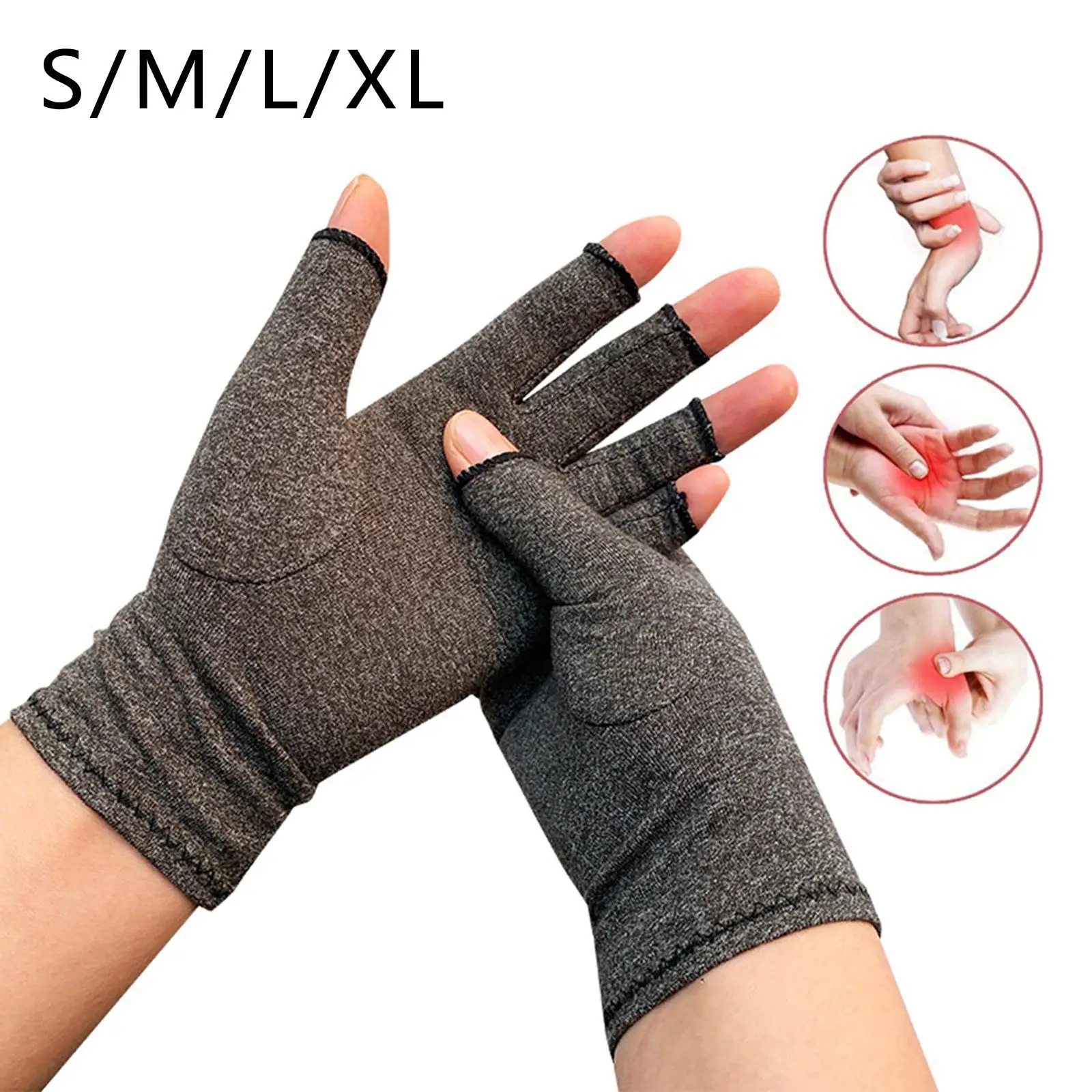 Fingerless Arthritis Compression Gloves Breathable for Cycling Training