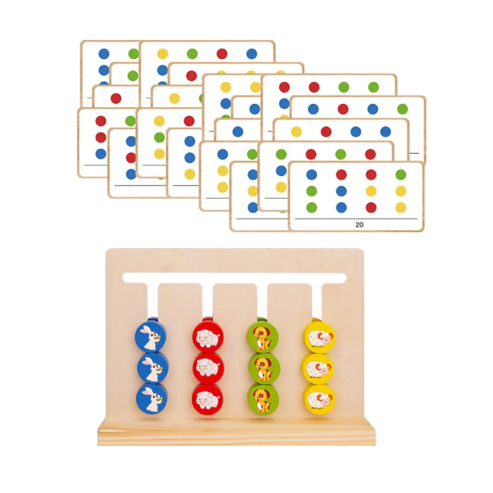 Four Colors Game Puzzle Interactive Toys Montessori Educational Wooden Toys Teaching Aids Sorting toy Game for Living Room