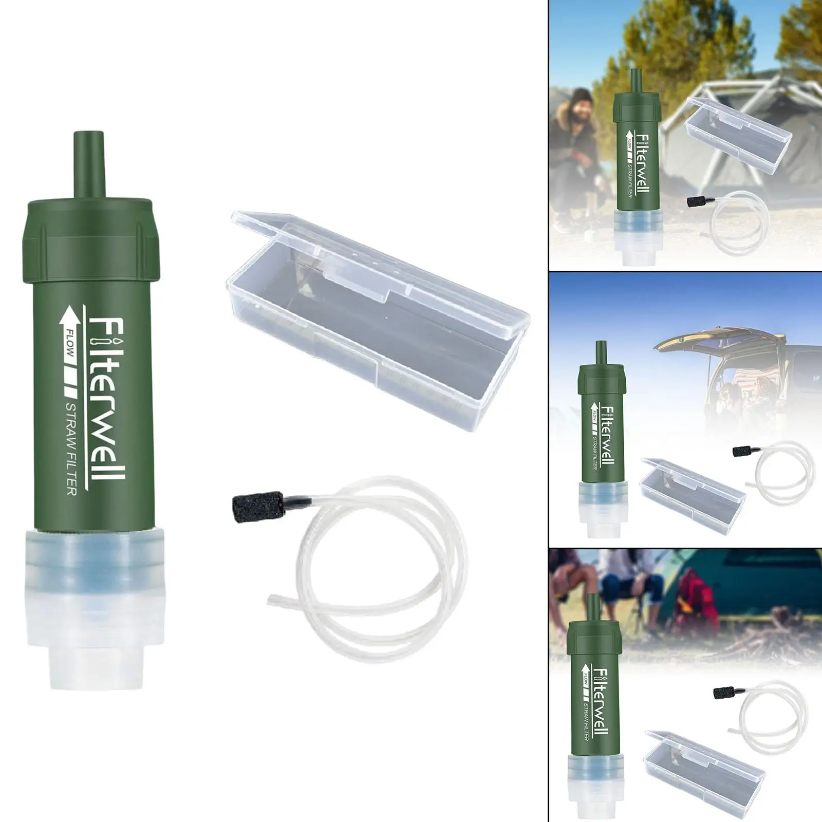 Personal Water Filter Straw Purifier Filtration System Camping Survival Drinking Water Solutions for Travelling Hiking Hunting