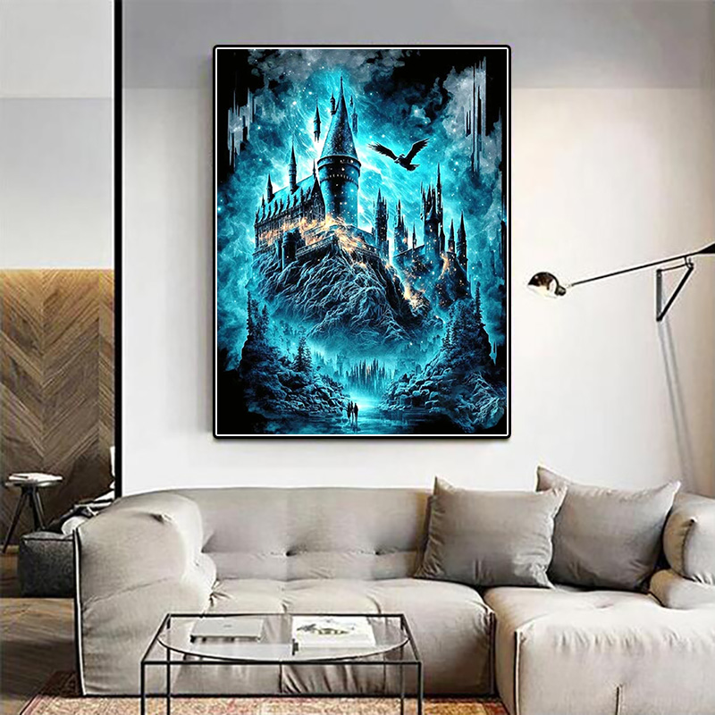 Description Picture 3 of itemZipper Bag 5D DIY Harry Potter Diamond Painting Hogwarts Castle Eagle Moonlight Sticker Diamond Embroidery Art Children's Gift