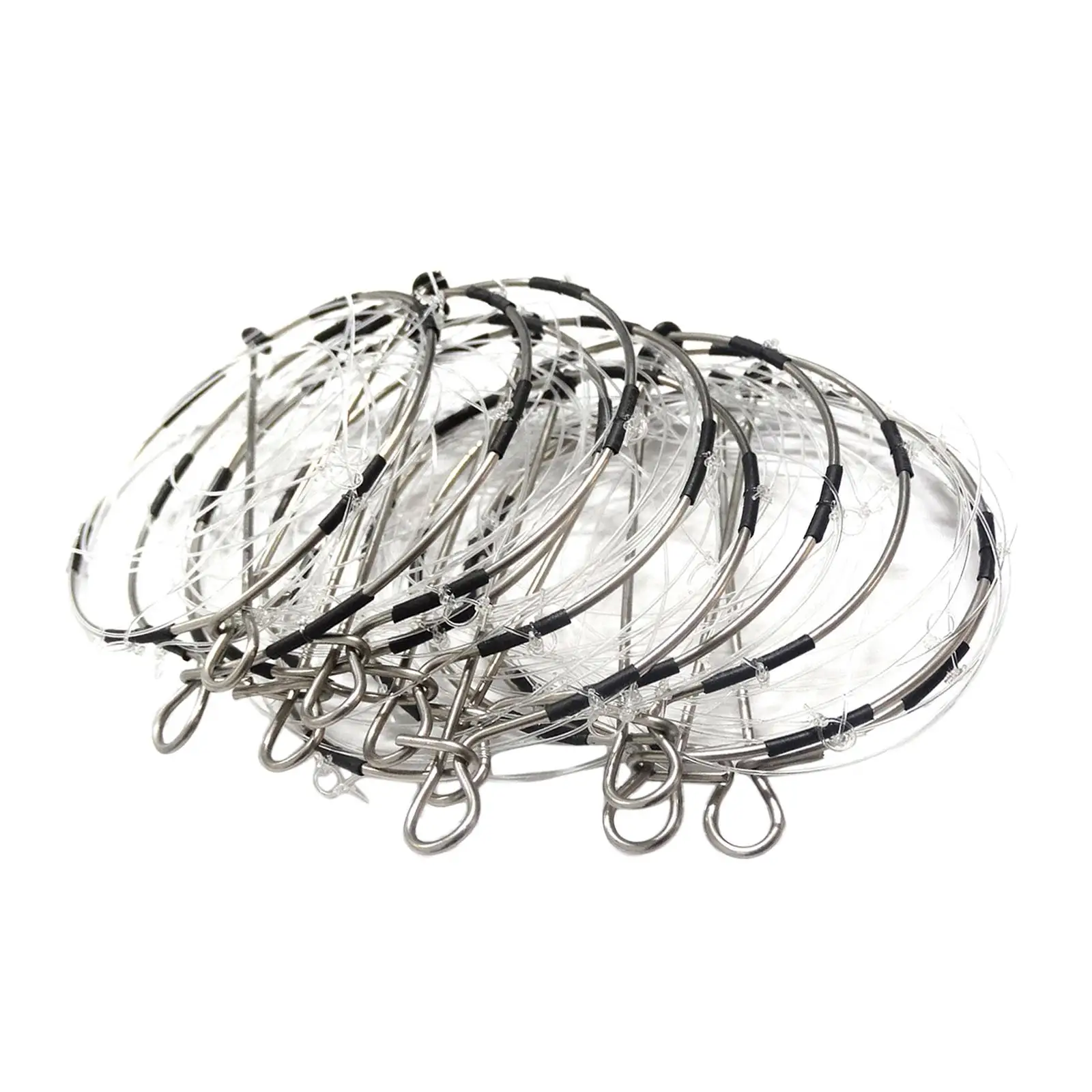 10Pcs Crab Trap 6-ring Repeated Use Cast Dip Cage Portable Steel Fishing Bait Trap for Crayfish Crab Crawdad Crawfish Reservoirs