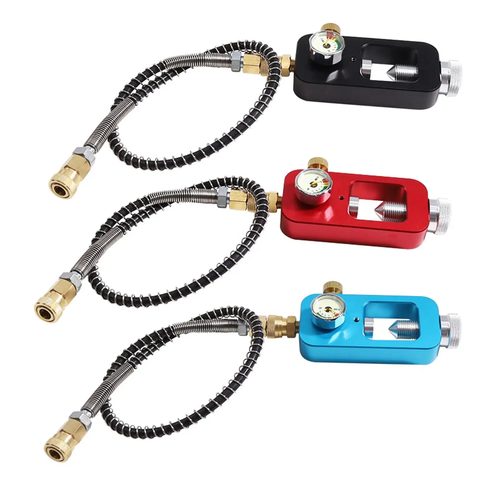 Scuba Cylinder Regulator 4500PSI High Pressure Tank Fill Station with Hose Charging System Filling Adapter Diameter 6mm 24inch