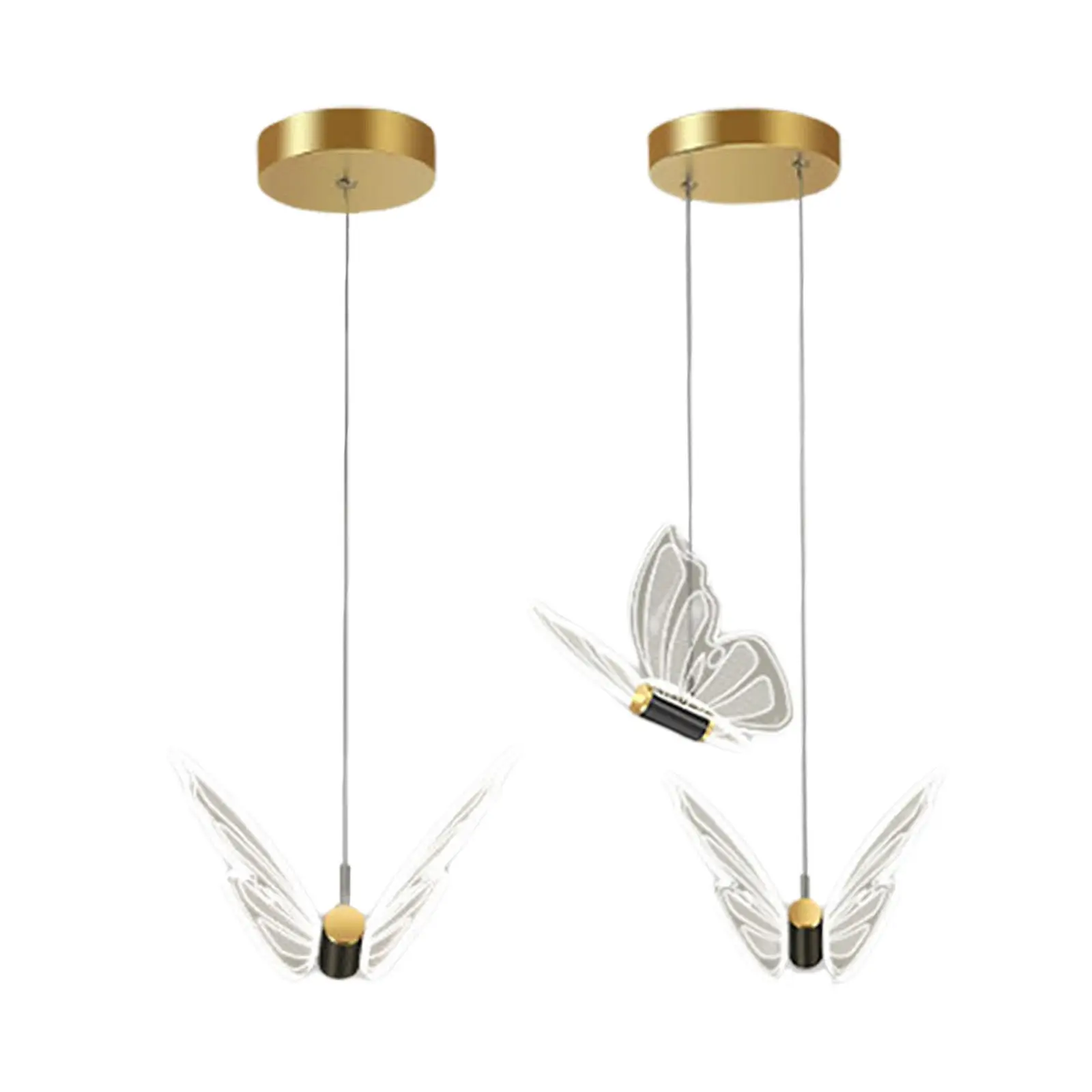 Butterfly Chandelier Hanging Lamp Pendant Light Modern Height Adjustable Droplight for Living Room Wedding Restaurant Farmhouse