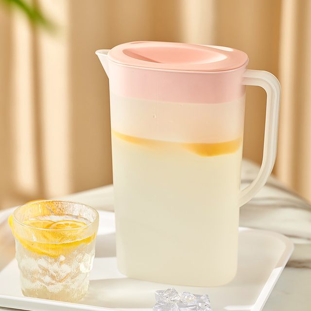 Plastic Water Pitcher With Lid With Pour Spout Clear 2500ml Leak With  Handle Jug For Milk Cold Hot Beverages Juice Picnic - Pitchers - AliExpress