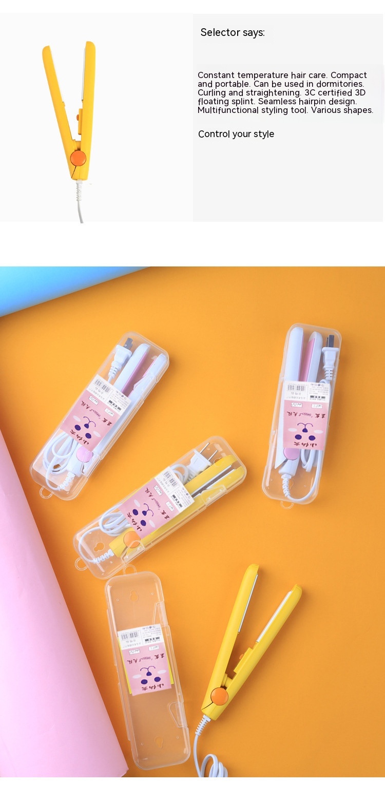 Description Picture 3 of itemPortable Mini Hair Straightener Flat Iron Hair Curler For Men Women Short Hair Wave Hairstyling Dual Voltage Straightening Irons