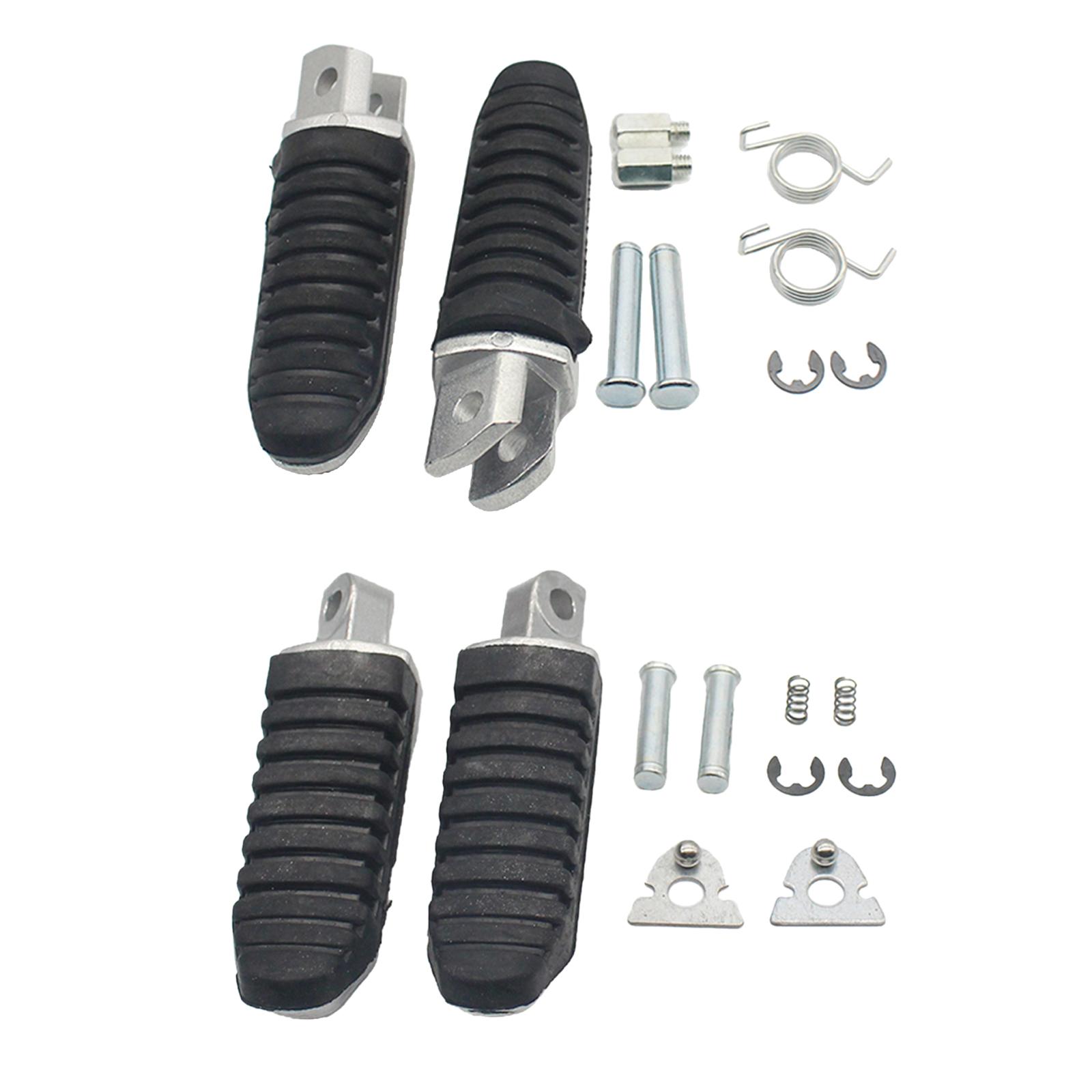 1 Pair Aluminum Motorcycle Foot Pegs Foot Rest Pedals Fit for Suzuki DL650 Motorcycle Spare Parts, Black