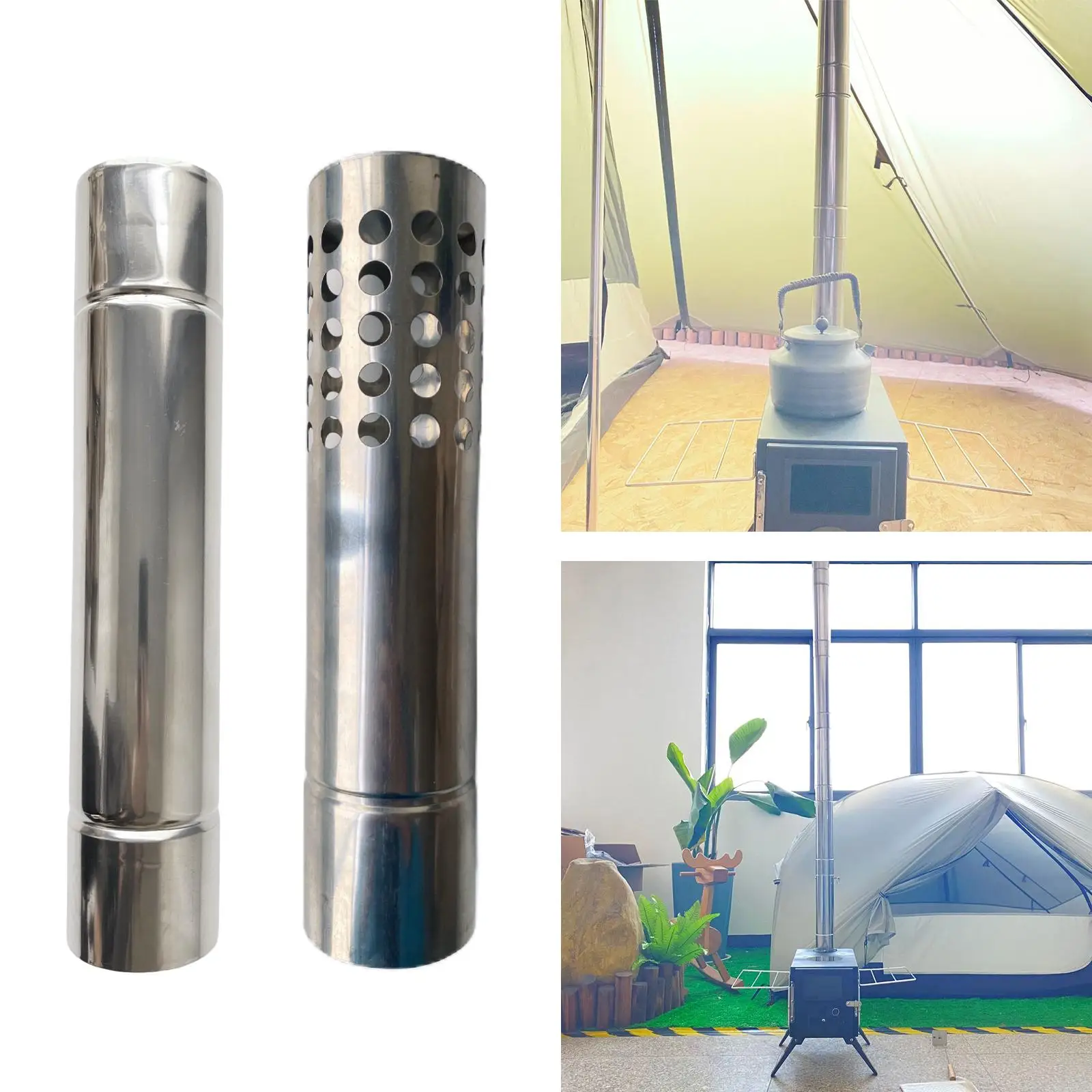Portable  Pipe Extension Tube Chimney Flue Fireplace  Exhaust