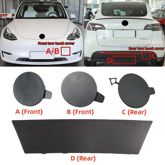 Front Bumper Towing Hook Eye Cover Cap For Tesla Model 3 2021