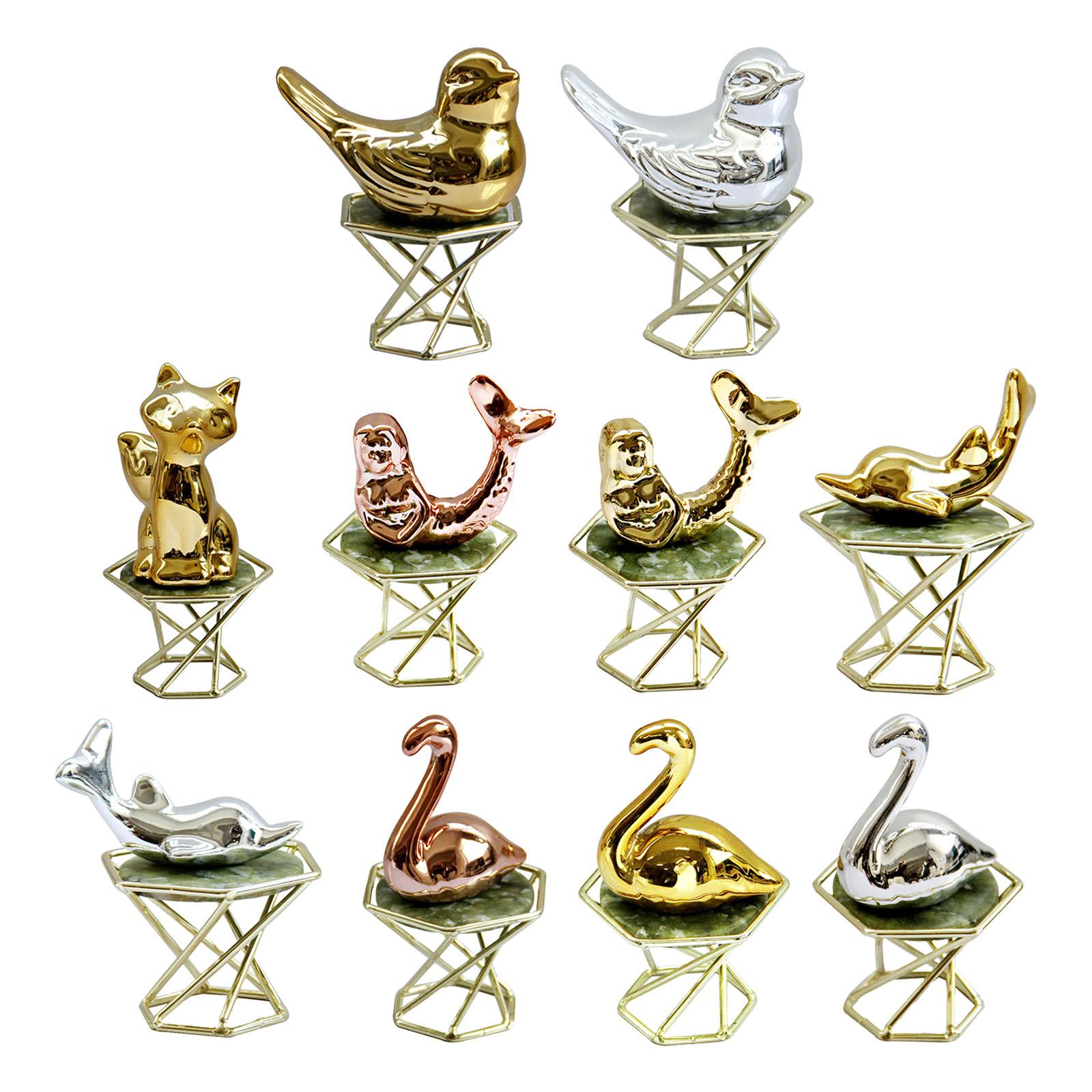 Simple Animals Figurines Sculpture Table Centerpiece Furnishings Ceramic Statue for Office TV Cabinet Cafe Coffee Room Bedroom
