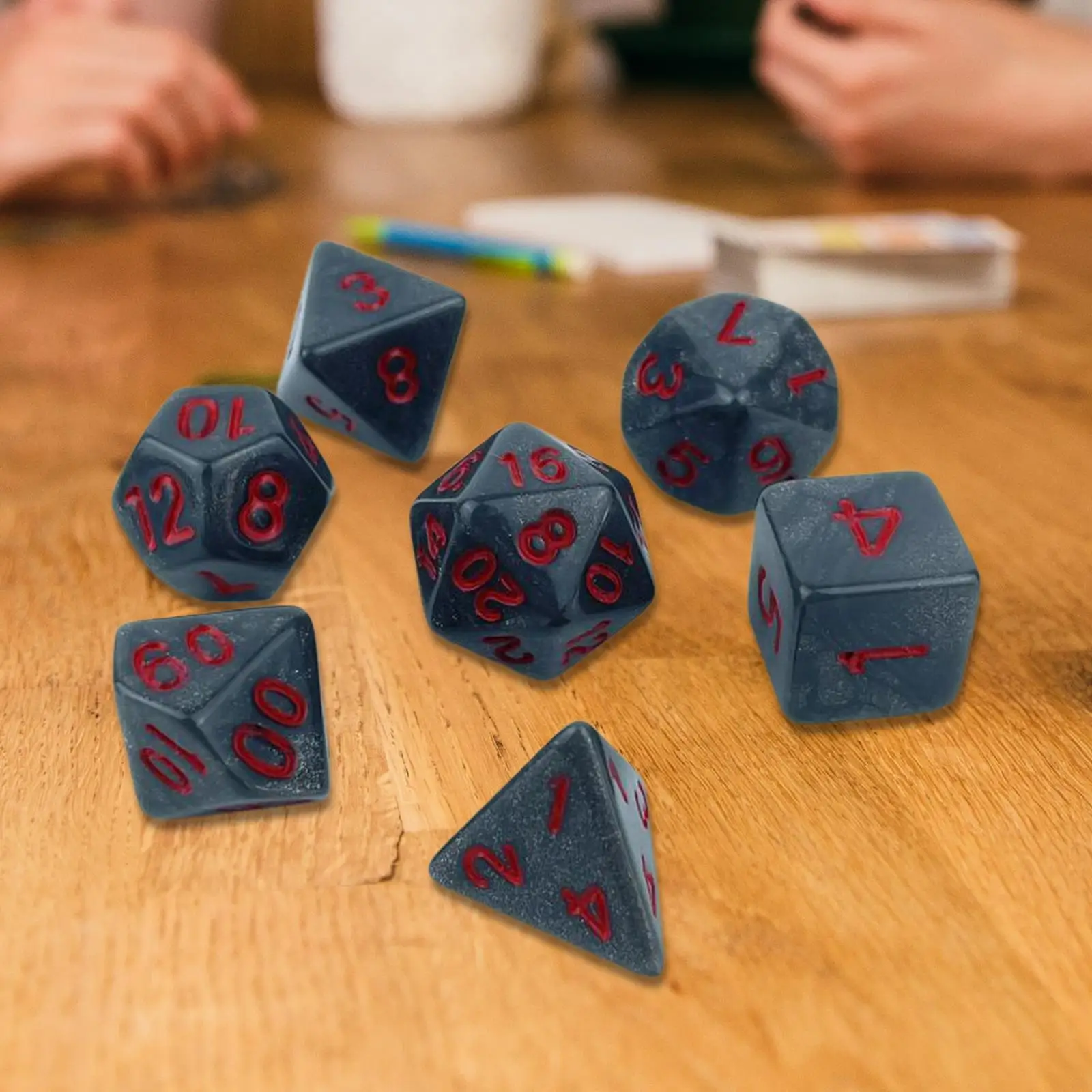 7x Acrylic Polyhedron Dices Multicolour Dices Set Entertainment Toy D4 D8 D10 D6 D12 D20 Party Game Dices for Card Game