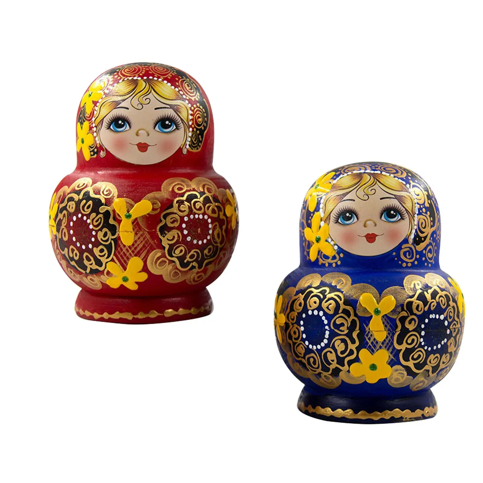 10x Handmade Russian Nesting Dolls Nested Toy Matryoshka Dolls for Room Office Decoration Birthday Gift Ornaments