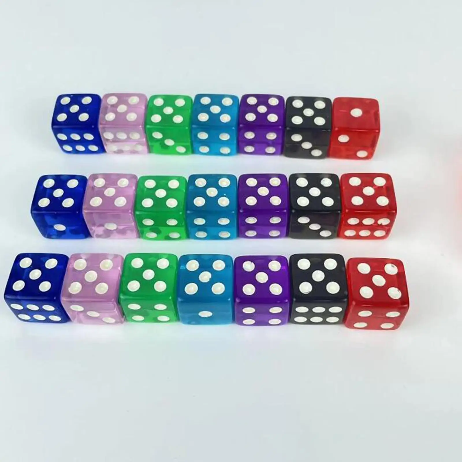 100x 6 Sided  Set Family Table Game Acrylic 16mm Different Colors Gaming  Party Favors Family Gathering Party toys