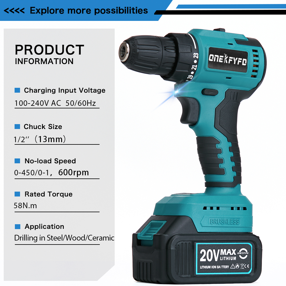 Nombre 3, Taladro eléctrico inalámbrico, destornillador eléctrico de 10mm, pistola de impacto sin escobillas, herramientas eléctricas compatibles con batería Makita de 18V