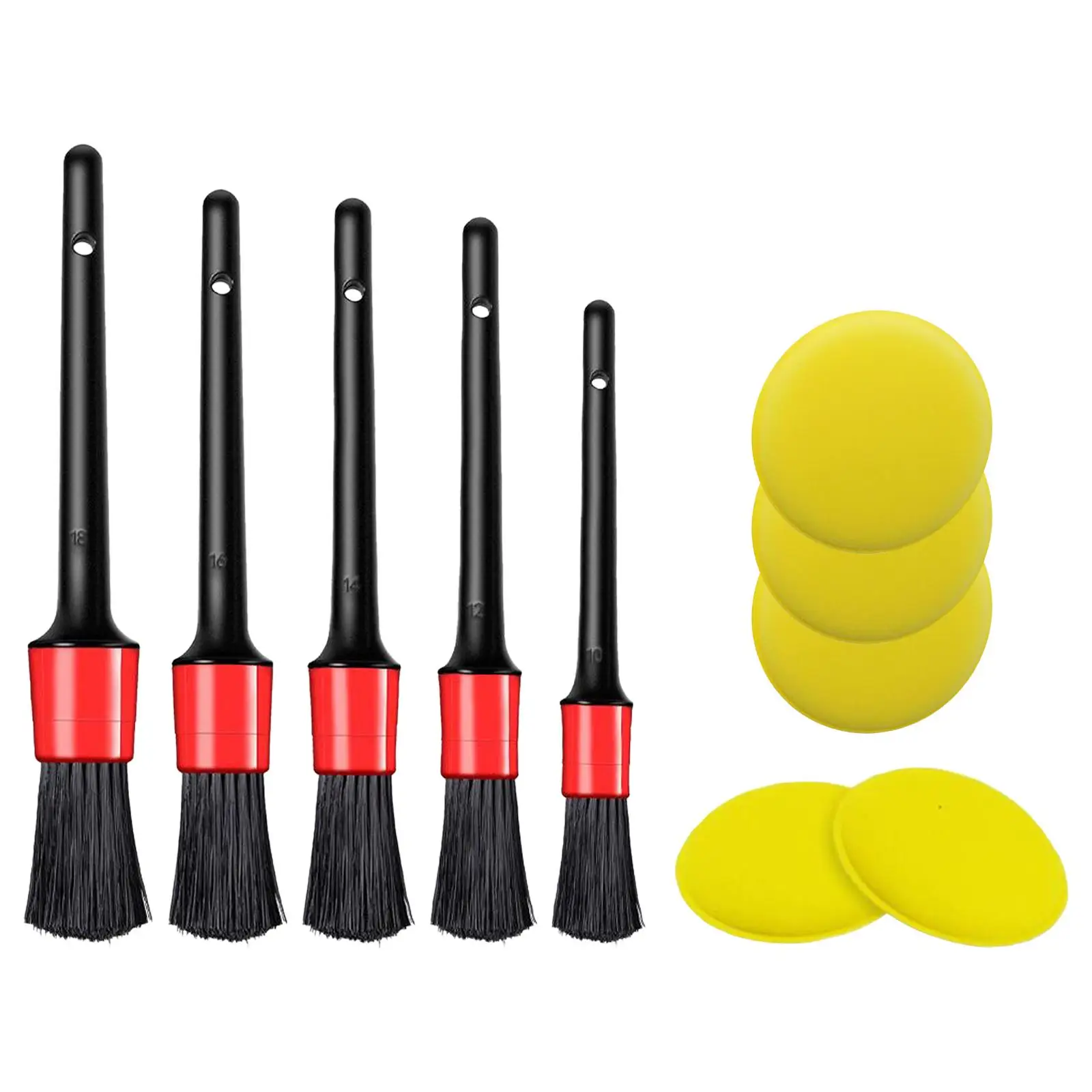 5 Pieces Auto Detailing Brush Set Detail Cleaner Brushes Fit for Motorcycle Cleaning Engine