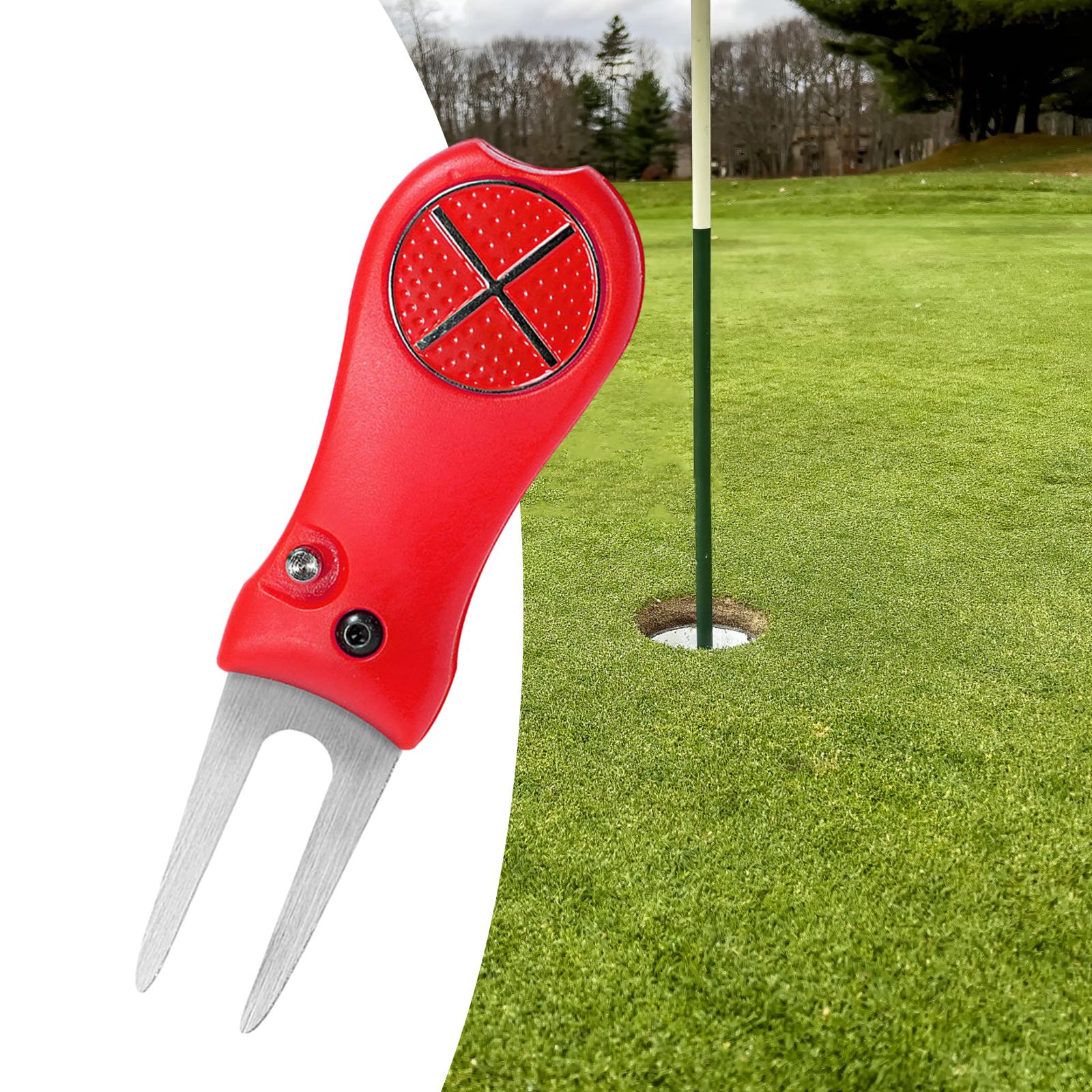 Golf Divot Tool, Foldable Stainless Steel Green Fork, Lawn Repair, Golf Fork for