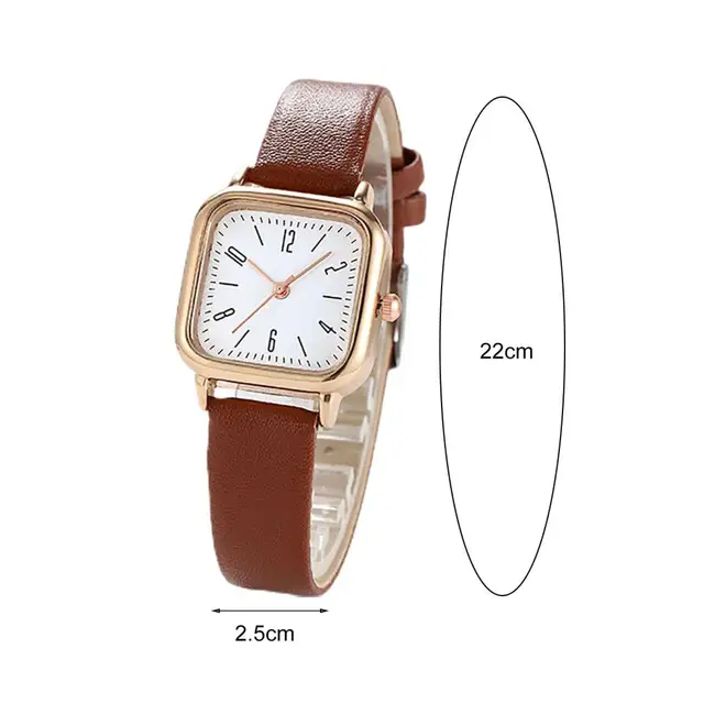 Women Girl Simple Quartz Wrist Watch PU Leather Strap Mini Thin