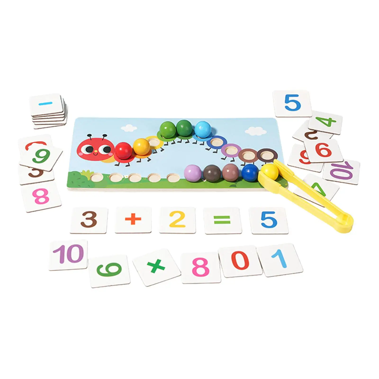 Rainbow Caterpillar Beads Puzzle Preschool Learning Beads Color Sorting Game for 3 4 5 Year Old Girls Boys Toddlers Gifts