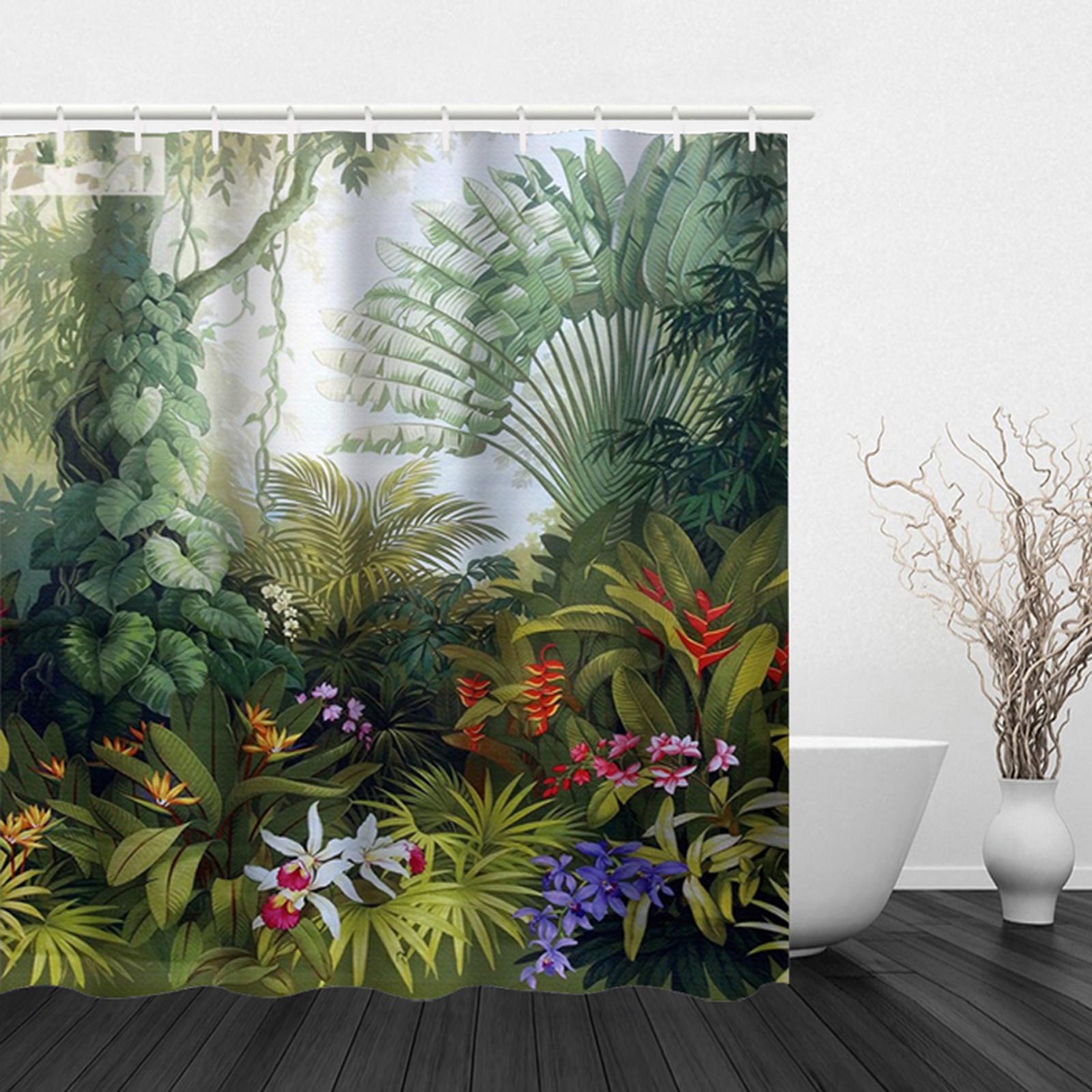 Polyester Fabric Bathroom Shower Curtain Digitally Printed Shower Curtain for Doormat Farmhouse
