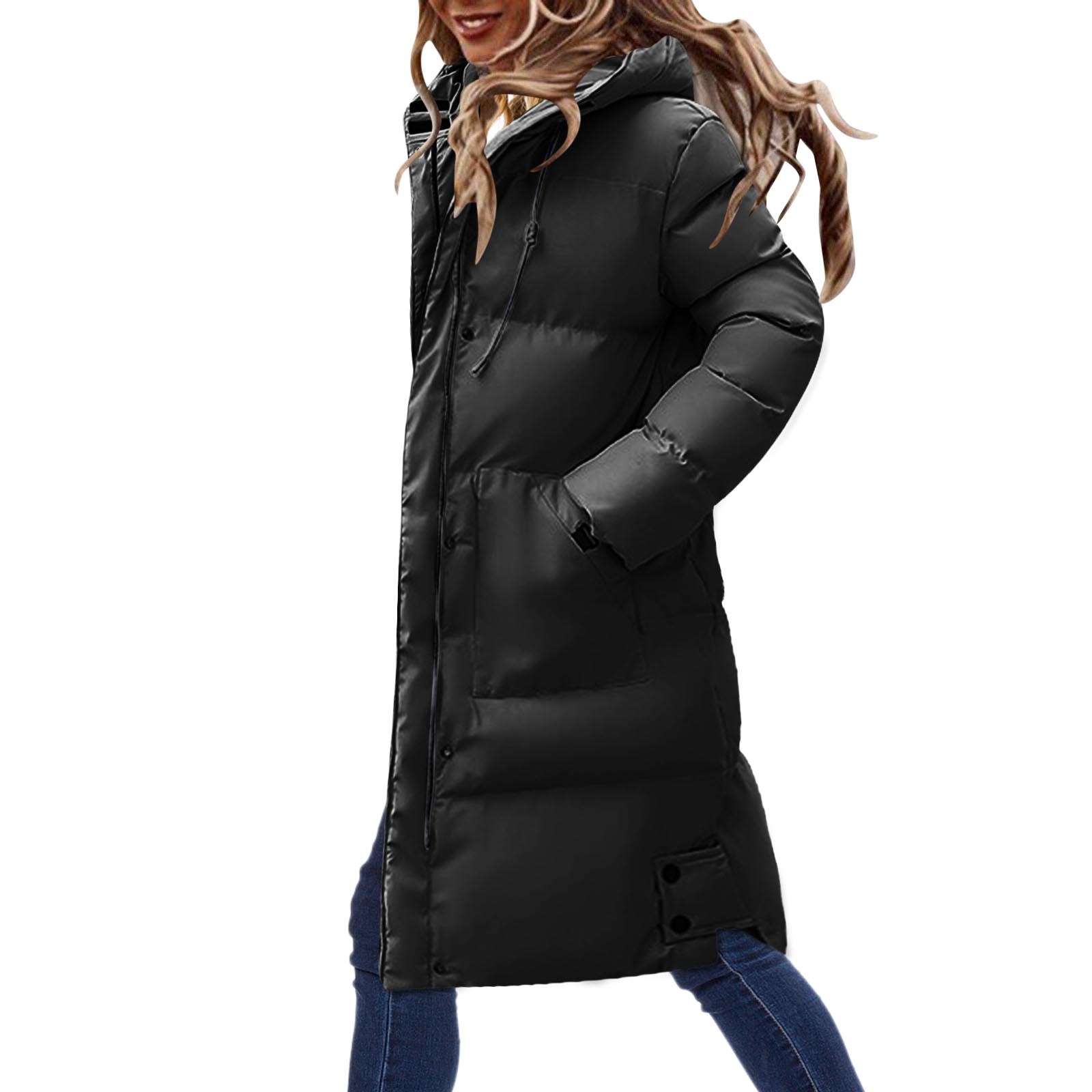 Womens Waterproof Winter Thick Hooded Wintercoats Faux Fleece Lined