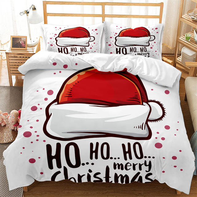 Copripiumino Singolo Bambino Rosso Babbo Natale Set di Biancheria da Letto  in Microfibra per Adulti Adolescenti, Completo Letto Singolo con Cerniera e