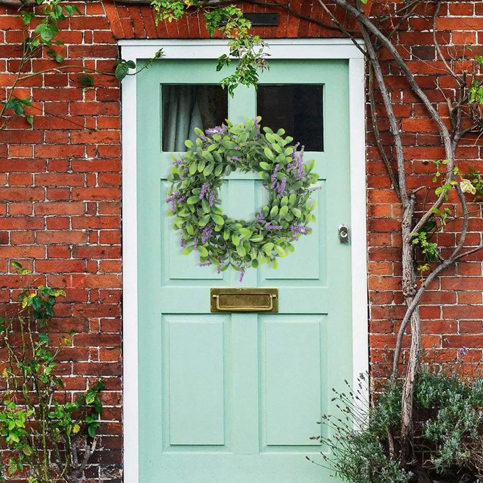 Eucalyptus Wreath Spring Front Door Wreath with Lavender  Farmhouse for Home Porch   Wedding Garden Office Decor